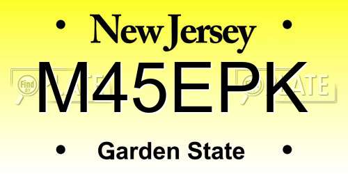 M45EPK New Jersey License Plate