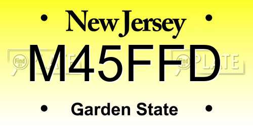 M45FFD New Jersey License Plate