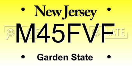 M45FVF New Jersey License Plate