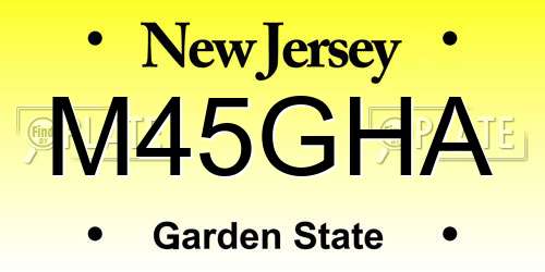 M45GHA New Jersey License Plate