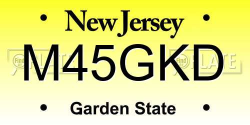 M45GKD New Jersey License Plate