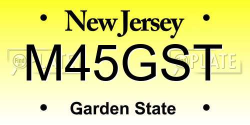 M45GST New Jersey License Plate