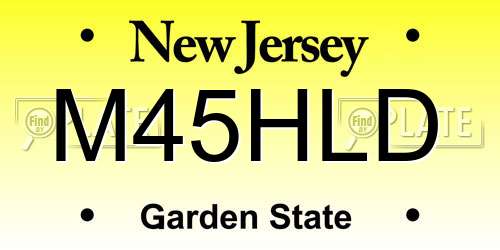 M45HLD New Jersey License Plate