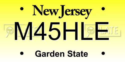M45HLE New Jersey License Plate