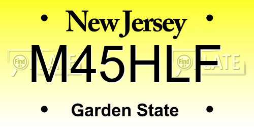 M45HLF New Jersey License Plate