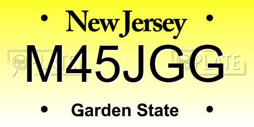 M45JGG New Jersey License Plate