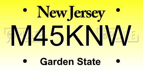 M45KNW New Jersey License Plate