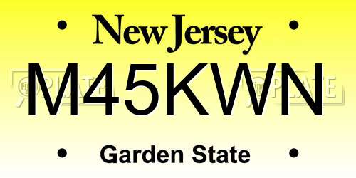 M45KWN New Jersey License Plate