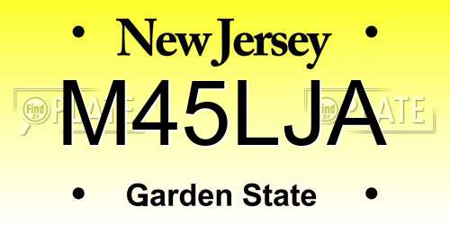 M45LJA New Jersey License Plate