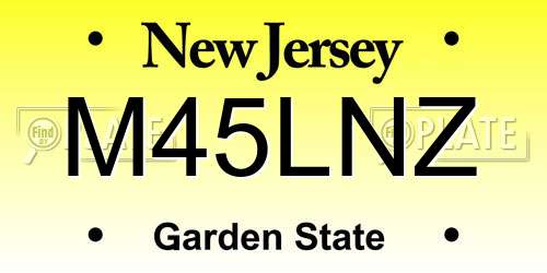 M45LNZ New Jersey License Plate