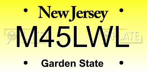 M45LWL New Jersey License Plate
