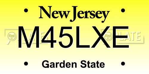 M45LXE New Jersey License Plate
