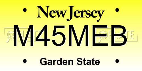 M45MEB New Jersey License Plate
