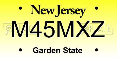M45MXZ New Jersey License Plate