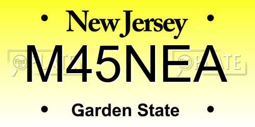M45NEA New Jersey License Plate