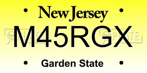 M45RGX New Jersey License Plate