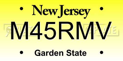 M45RMV New Jersey License Plate