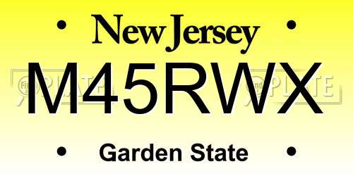 M45RWX New Jersey License Plate