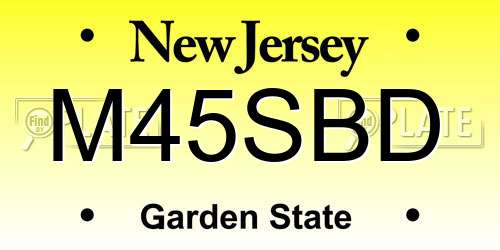 M45SBD New Jersey License Plate