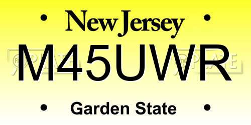 M45UWR New Jersey License Plate