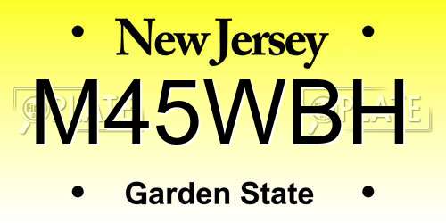 M45WBH New Jersey License Plate