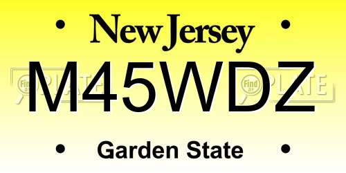 M45WDZ New Jersey License Plate