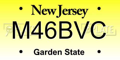 M46BVC New Jersey License Plate