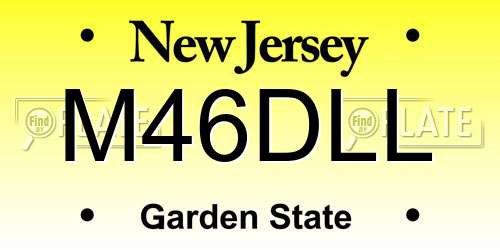 M46DLL New Jersey License Plate