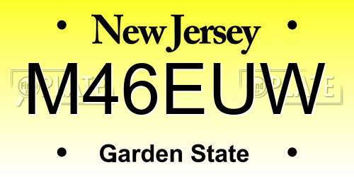 M46EUW New Jersey License Plate