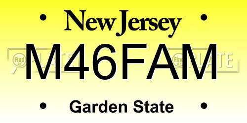 M46FAM New Jersey License Plate