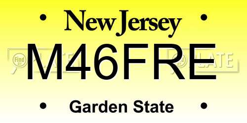 M46FRE New Jersey License Plate