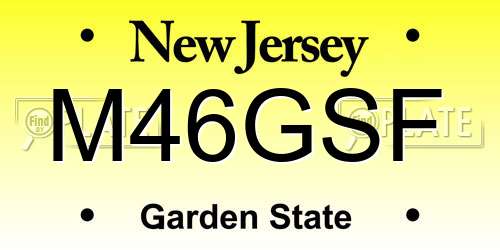 M46GSF New Jersey License Plate