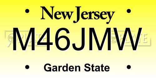 M46JMW New Jersey License Plate