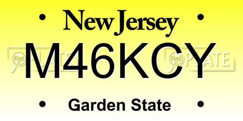 M46KCY New Jersey License Plate