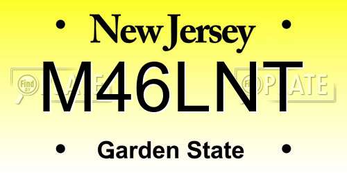 M46LNT New Jersey License Plate