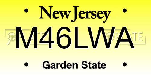 M46LWA New Jersey License Plate