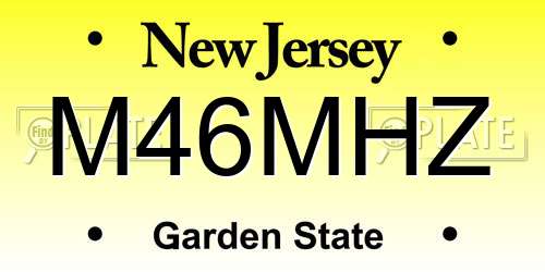 M46MHZ New Jersey License Plate