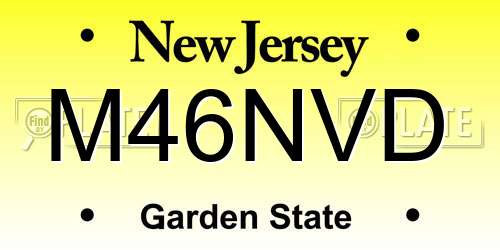 M46NVD New Jersey License Plate