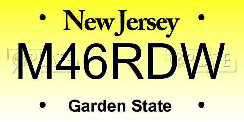 M46RDW New Jersey License Plate
