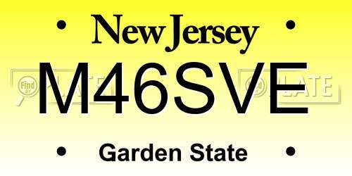 M46SVE New Jersey License Plate