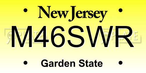 M46SWR New Jersey License Plate