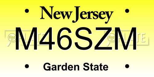 M46SZM New Jersey License Plate