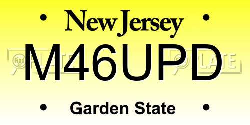 M46UPD New Jersey License Plate