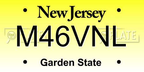 M46VNL New Jersey License Plate