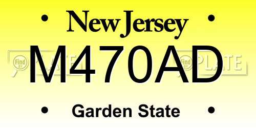 M470AD New Jersey License Plate