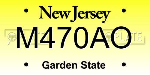 M470AO New Jersey License Plate