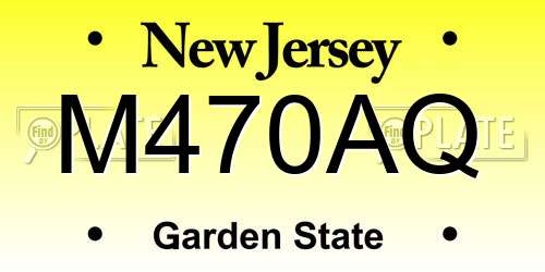 M470AQ New Jersey License Plate