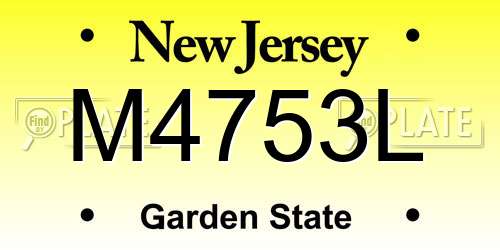 M4753L New Jersey License Plate