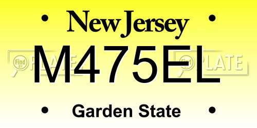 M475EL New Jersey License Plate