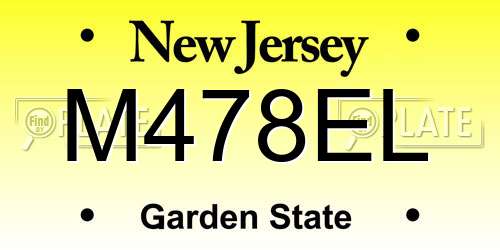 M478EL New Jersey License Plate